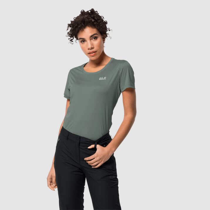 Jack Wolfskin Womens Tech T-shirt Green 194238LQS